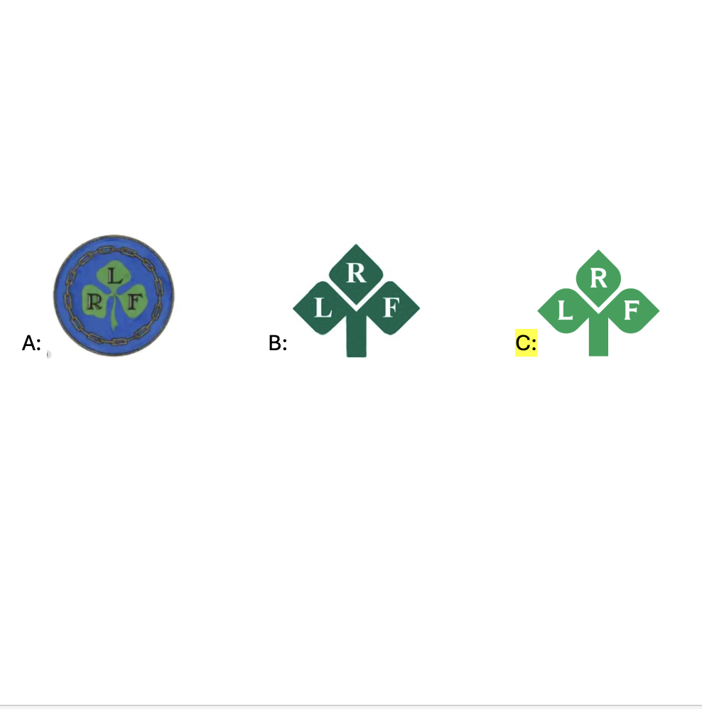 Tre av LRFs logotyper över tid